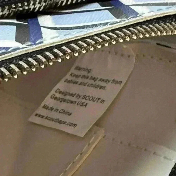 Scout Hepburn Diamond Crossbody Bag w/ Detachable Strap - Blue, Black + White - Picture 11 of 15